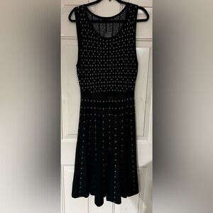 Torrid Black and Gold Sweater Skater Dress